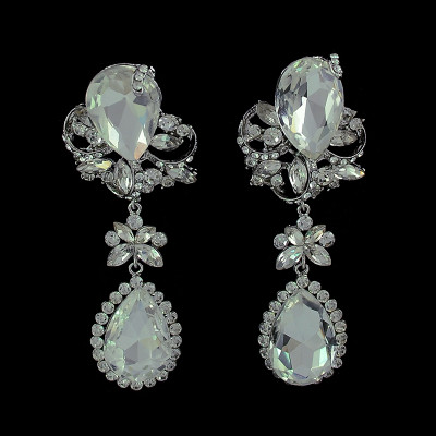 E-3390 European Style design jewelry flower rhinestone big crystal dangle earring