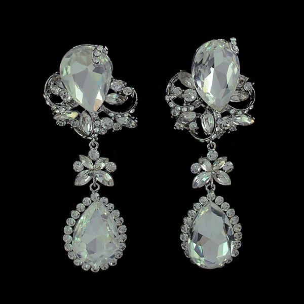 E-3390 European Style design jewelry flower rhinestone big crystal dangle earring