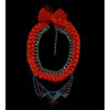 N-5337 European vintage fashion alloy crystal gemstone colorful red rope necklace