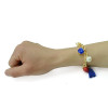 B-0444 European and American style gold plated alloy skull chain pearl gem bracelet