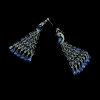 E-3399 European style gold plated alloy full rhinestone vivid peacock luxury statement large earrings