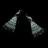 E-3399 European style gold plated alloy full rhinestone vivid peacock luxury statement large earrings