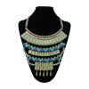 N-5343 vintage style silver plated alloy multilayer resin rhinestone choker necklace