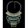 N-5343 vintage style silver plated alloy multilayer resin rhinestone choker necklace