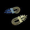 E-3404 vintage fashion style gold plated alloy crystal flower dangle earrings