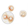 E-3403 fashion style gold plated alloy double flower pearl stud earrings