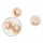 E-3403 fashion style gold plated alloy double flower pearl stud earrings