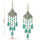 E-3401 vintage style silver plated alloy fan shape drop turquoise dangle earrings