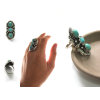 R-1167 Turkish style silver carving metal stone statement turquoise rings
