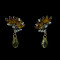 E-3402 fashion style gold plated alloy crystal rhinestone flower drop stud earrings