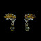 E-3402 fashion style gold plated alloy crystal rhinestone flower drop stud earrings