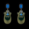 E-3408 vintage style gold/silver plated alloy crystal gem drop dangle earrings