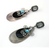 E-3408 vintage style gold/silver plated alloy crystal gem drop dangle earrings