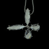N-5349 European style Silver plated  link chain long crystal pendant necklace