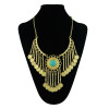 N-5354 fashion style gold plated alloy turquoise tassel necklace 2 styles