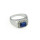 R-1177 fashion style silver plated alloy blue crystal clear rhinestone men rings 4 sizes