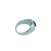 R-1177 fashion style silver plated alloy blue crystal clear rhinestone men rings 4 sizes