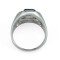 R-1177 fashion style silver plated alloy blue crystal clear rhinestone men rings 4 sizes