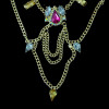 F-0216 European style gold plated alloy red drop gem stone hair band hair jewelry