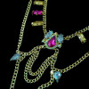 F-0216 European style gold plated alloy red drop gem stone hair band hair jewelry