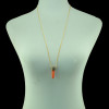 N-5361 Crystal Orange Quartz Healing Hexagonal  Point Chakra Gem Bead Stone Pendant for Necklace