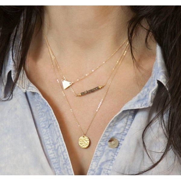 N-5364 fashion style gold plated alloy multilevel personalized jewelry necklace 2 styles