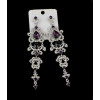 E-3426  European style silver plated alloy crystal rhinestone dangle earrings