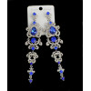 E-3426  European style silver plated alloy crystal rhinestone dangle earrings