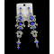 E-3426  European style silver plated alloy crystal rhinestone dangle earrings