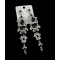 E-3426  European style silver plated alloy crystal rhinestone dangle earrings