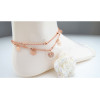 B-0461 Korean 18k rose gold plated chains foot,rose flower anklet for women high quality
