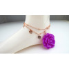 B-0461 Korean 18k rose gold plated chains foot,rose flower anklet for women high quality