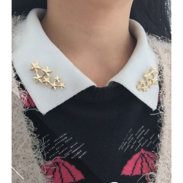 P-0170 Korea style gold silver plated star pin brooch