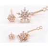 E-3425  fashion style silver gold plated alloy rhinestone snow stud earrings