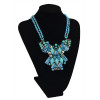 N-5378 fashion vintage style green/blue gemstone rope metal chain choker neckalces