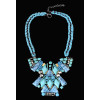 N-5378 fashion vintage style green/blue gemstone rope metal chain choker neckalces
