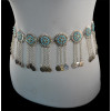 N-5387 vintage style turkish gypsy silver plated alloy coin belly body Chain
