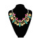 N-5397 vintage style gold plated alloy crystal flower statement necklace
