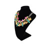 N-5397 vintage style gold plated alloy crystal flower statement necklace
