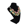 N-5397 vintage style gold plated alloy crystal flower statement necklace