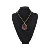 N-5399 European style gold plated round natural stone long chain necklace