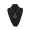 N-5399 European style gold plated round natural stone long chain necklace