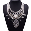 N-5393 European and American exaggeration luxury fashion diamond clavicle chain pendant flower statement necklace