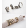 R-1185 vintage style silver plated alloy mix rings designed for men and women 6pcs/sets