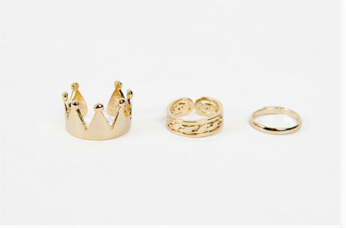 R-1198 fashion European ring golden/silver plated beauty Bow Cross Letter Ok Eight V Shape Rings