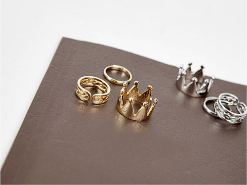 R-1198 fashion European ring golden/silver plated beauty Bow Cross Letter Ok Eight V Shape Rings