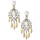 E-3460 behemian gold plated alloy white acrylic rhinestone earrings