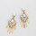 E-3460 behemian gold plated alloy white acrylic rhinestone earrings