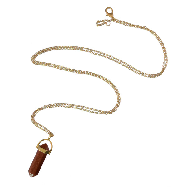 N-5430  New Fashion Colorful Natural Quartzs Stone Pendant Necklace
