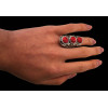 R-1194 Bohemian vintage style silver plated red amethyst ring for women jewelry